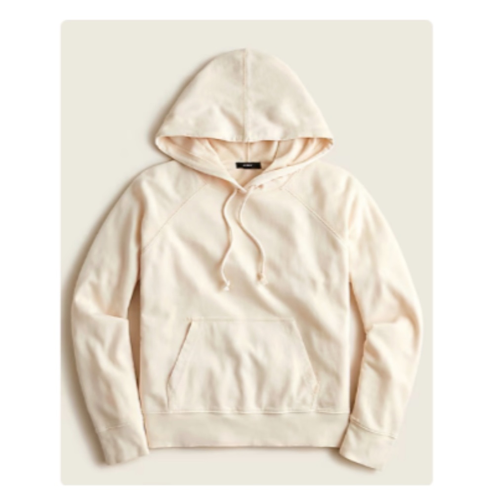 J. Crew - Magic Rinse Pullover Hoodie in Ivory - Size: L - Discounted Shipping